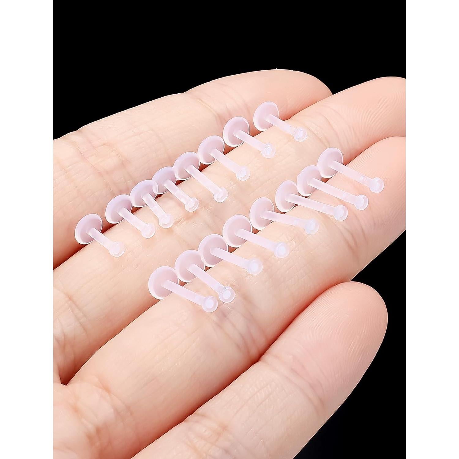 Pendientes Transparentes 16G Eakxnig para Nariz y Cartílago 6-12mm