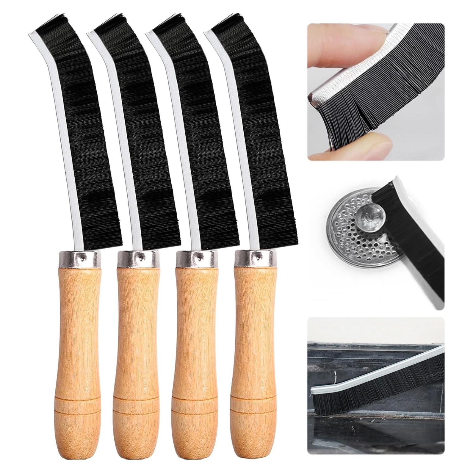 4 Piezas Cepillo de Limpieza de Ranuras Dexspoeny Negro