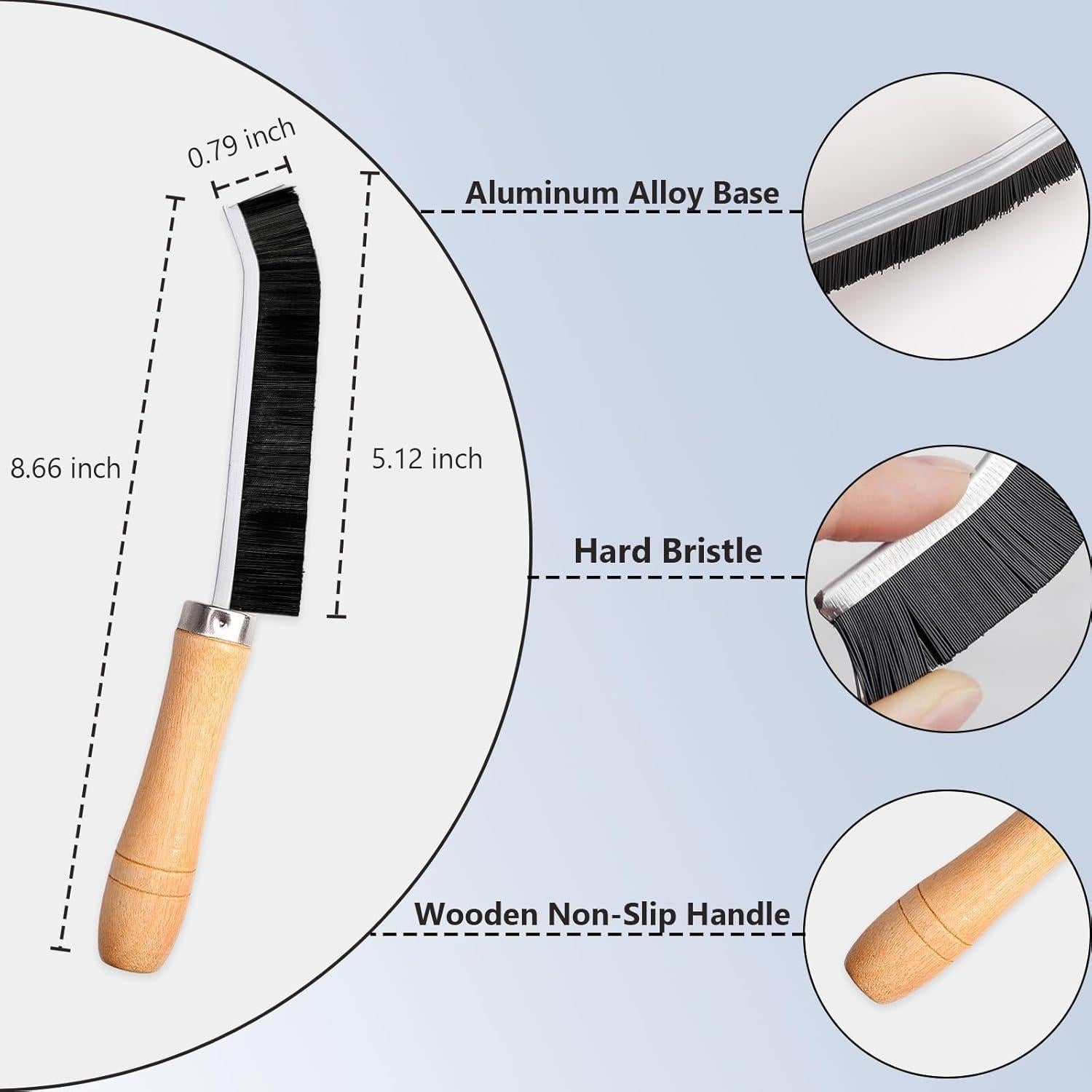 4 Piezas Cepillo de Limpieza de Ranuras Dexspoeny Negro