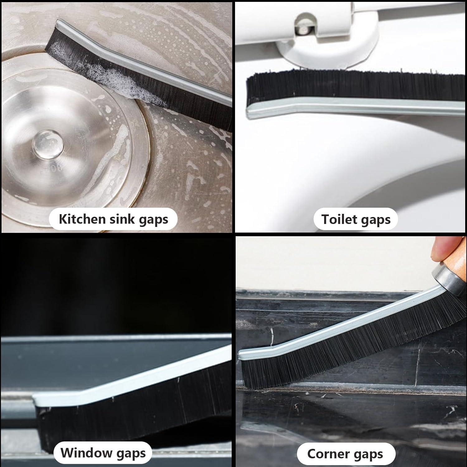 4 Piezas Cepillo de Limpieza de Ranuras Dexspoeny Negro