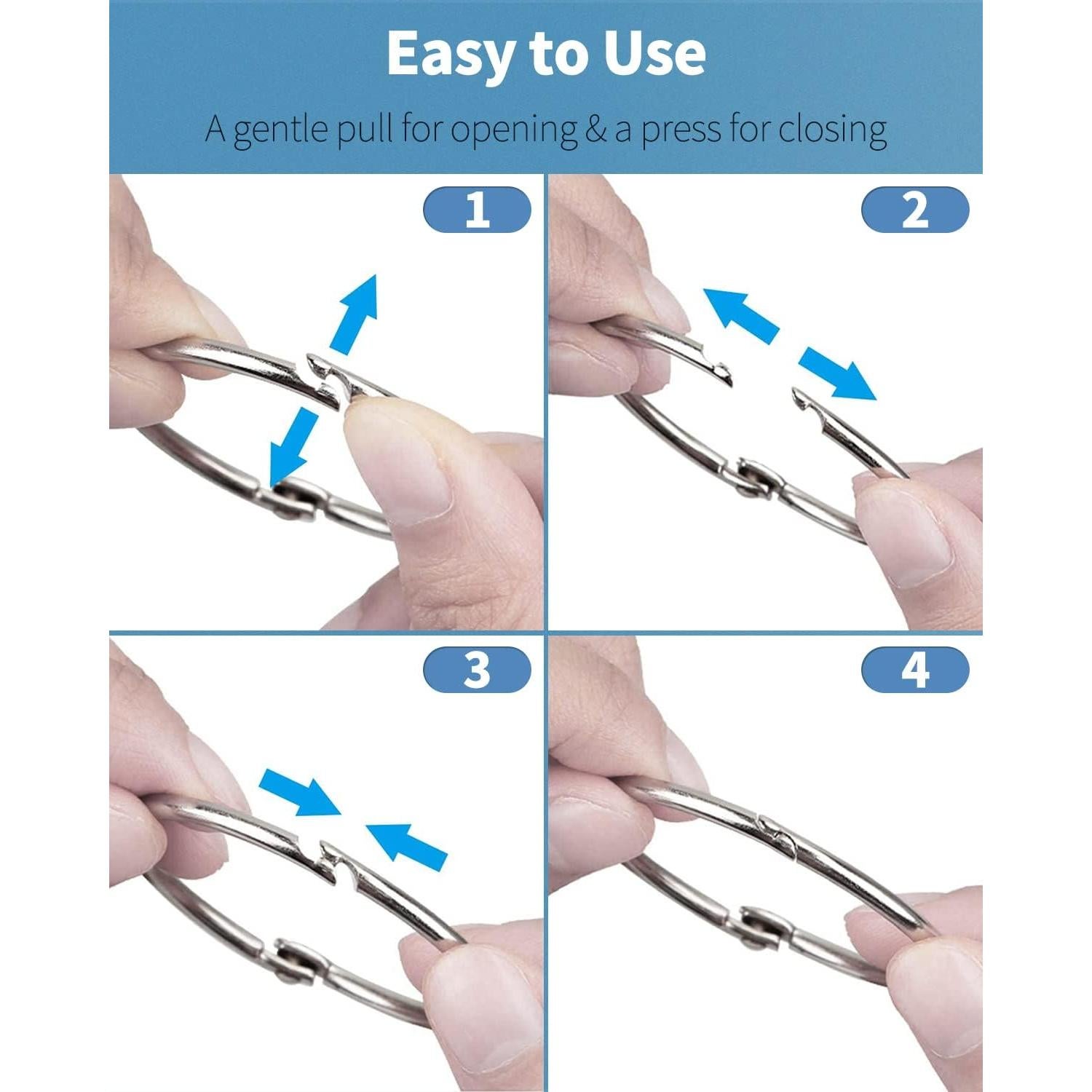 Anillos de Encuadernación Pawfly 5.08 cm Acero 12 Pcs