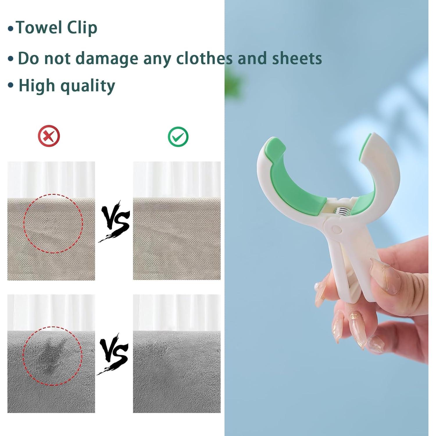 Pinzas para Toallas de Playa MKJFRME, Paquete de 12, Verde