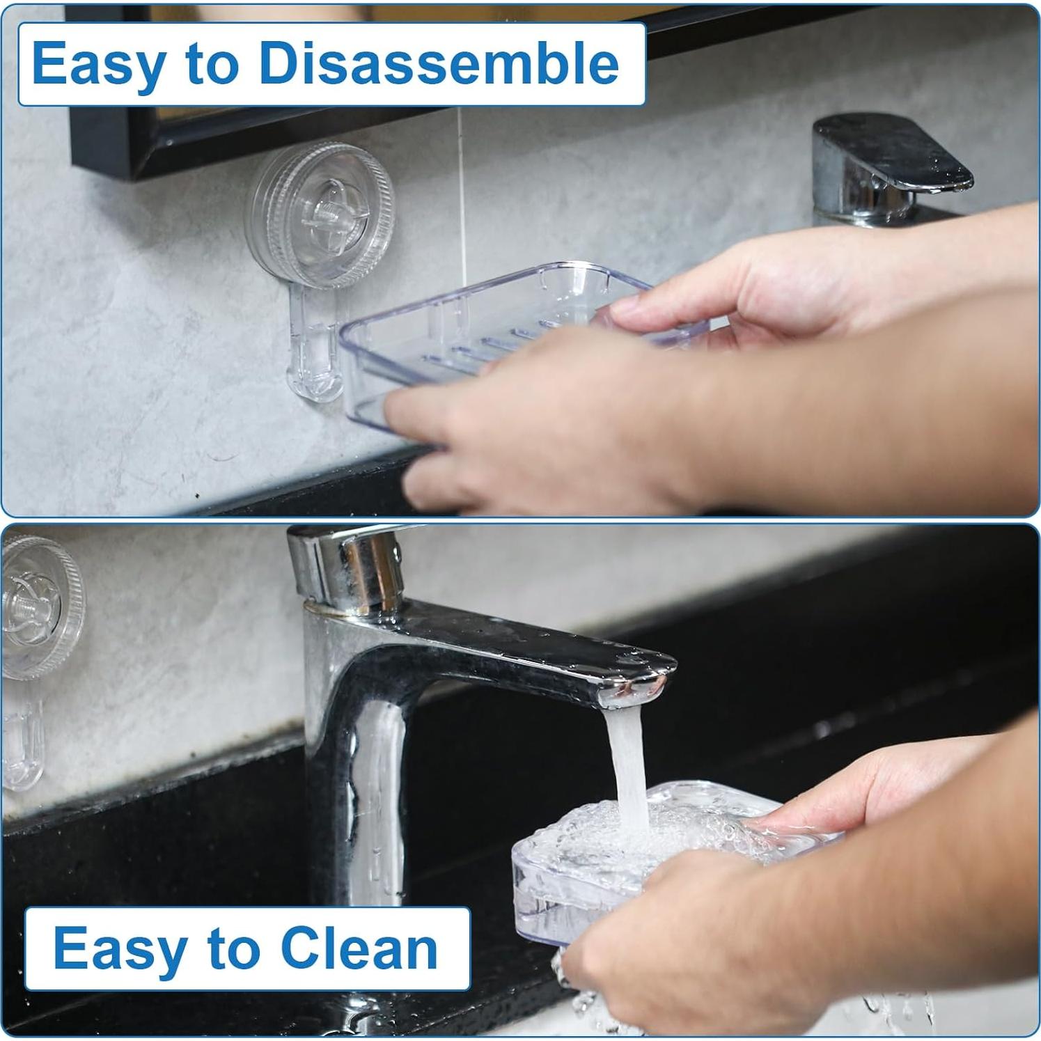 Soporte de Jabón con Ventosa FEPTUASE 2 Niveles Acrílico