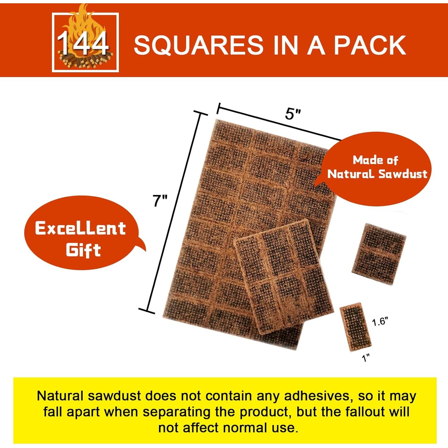 Paquete de 144 Encendedores de Carbón Naturales para BBQ