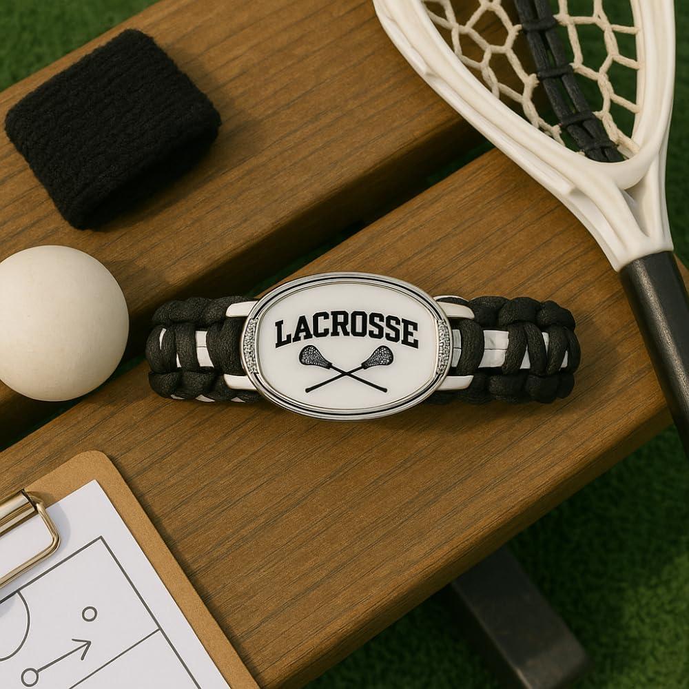 Pulsera de Paracord Lacrosse Negra Colección Infinita - Ajustable