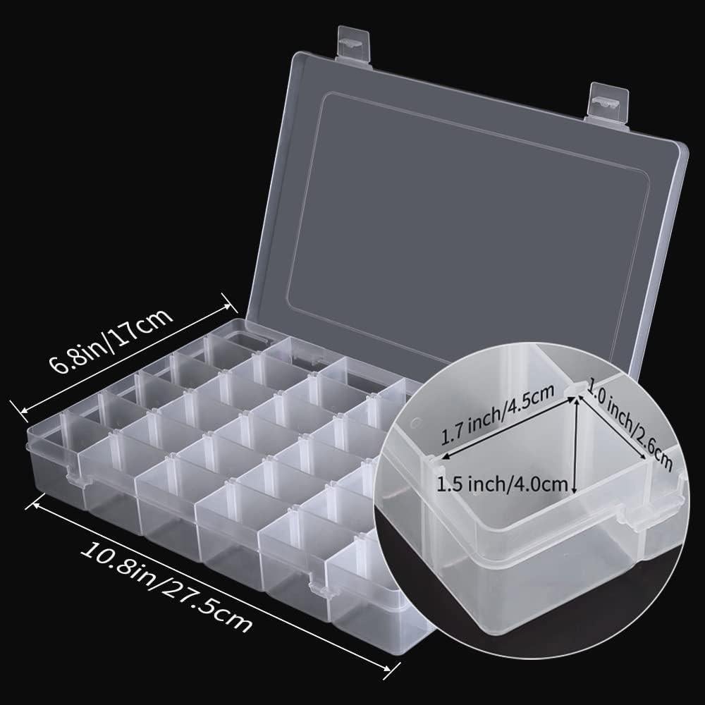 Caja de Almacenamiento Plástica Opret 2 Pcs 36 Rejillas 27.4x17.3cm