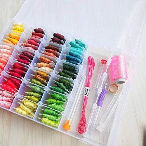 Caja de Almacenamiento Plástica Opret 2 Pcs 36 Rejillas 27.4x17.3cm