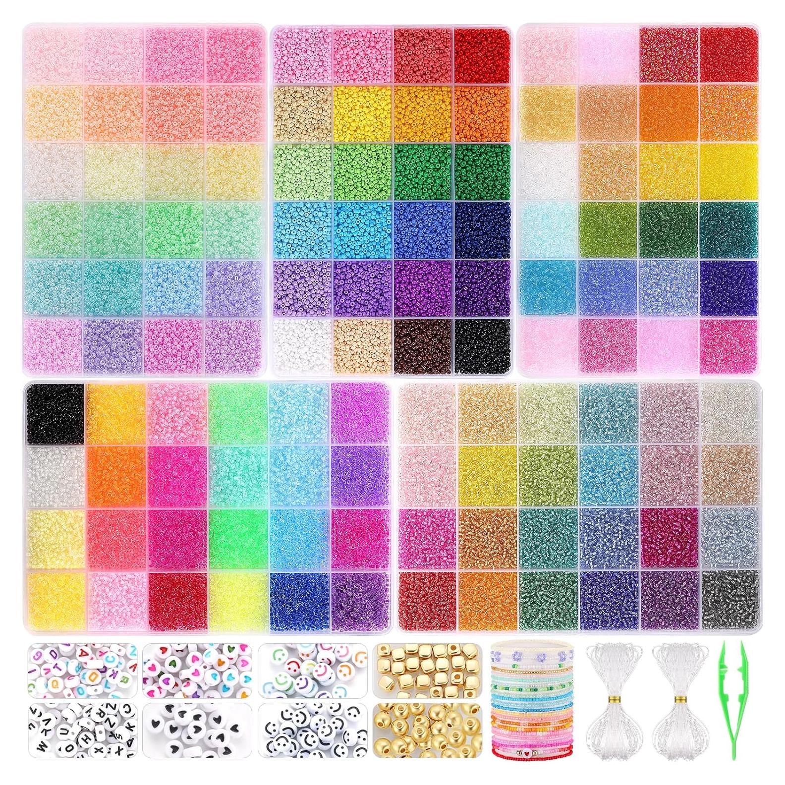 Kit de Perlas de Joyería Funtopia 61000pcs 2mm 120 Colores