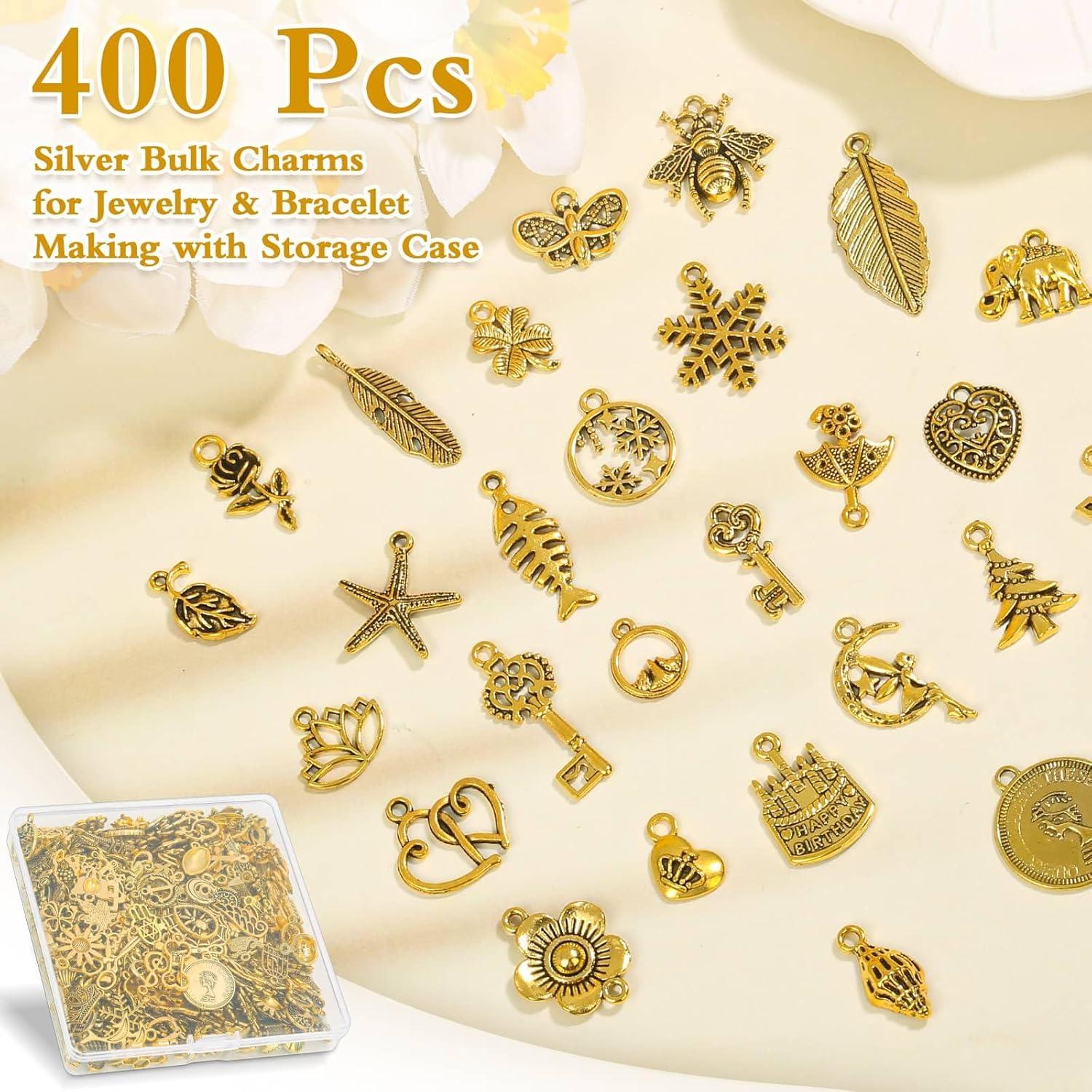 400 Encantos de Joyería DIY Dorado Antiguo - Aleación Zinc