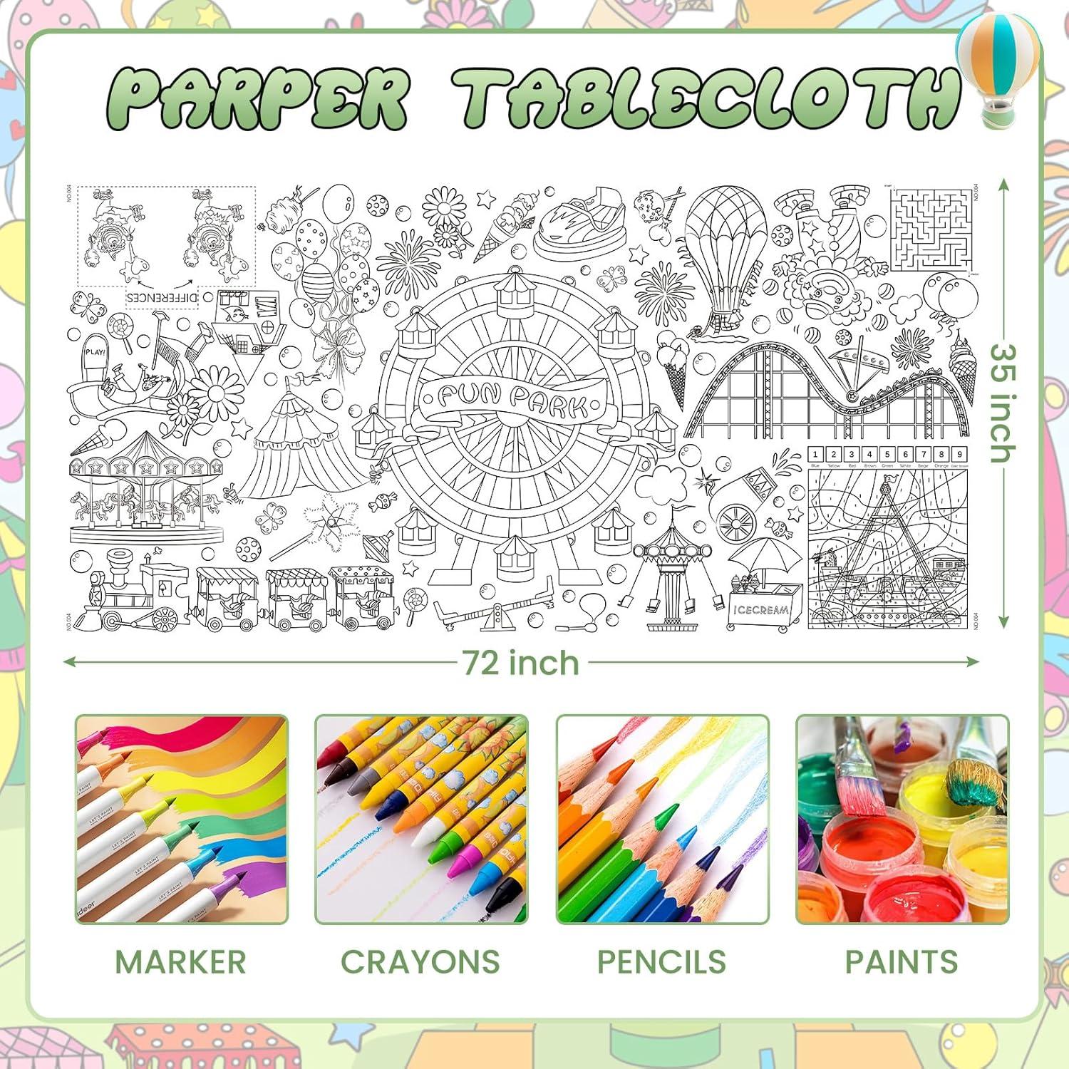 Póster Gigante para Colorear Drunze 89x183 cm Parque Diversiones