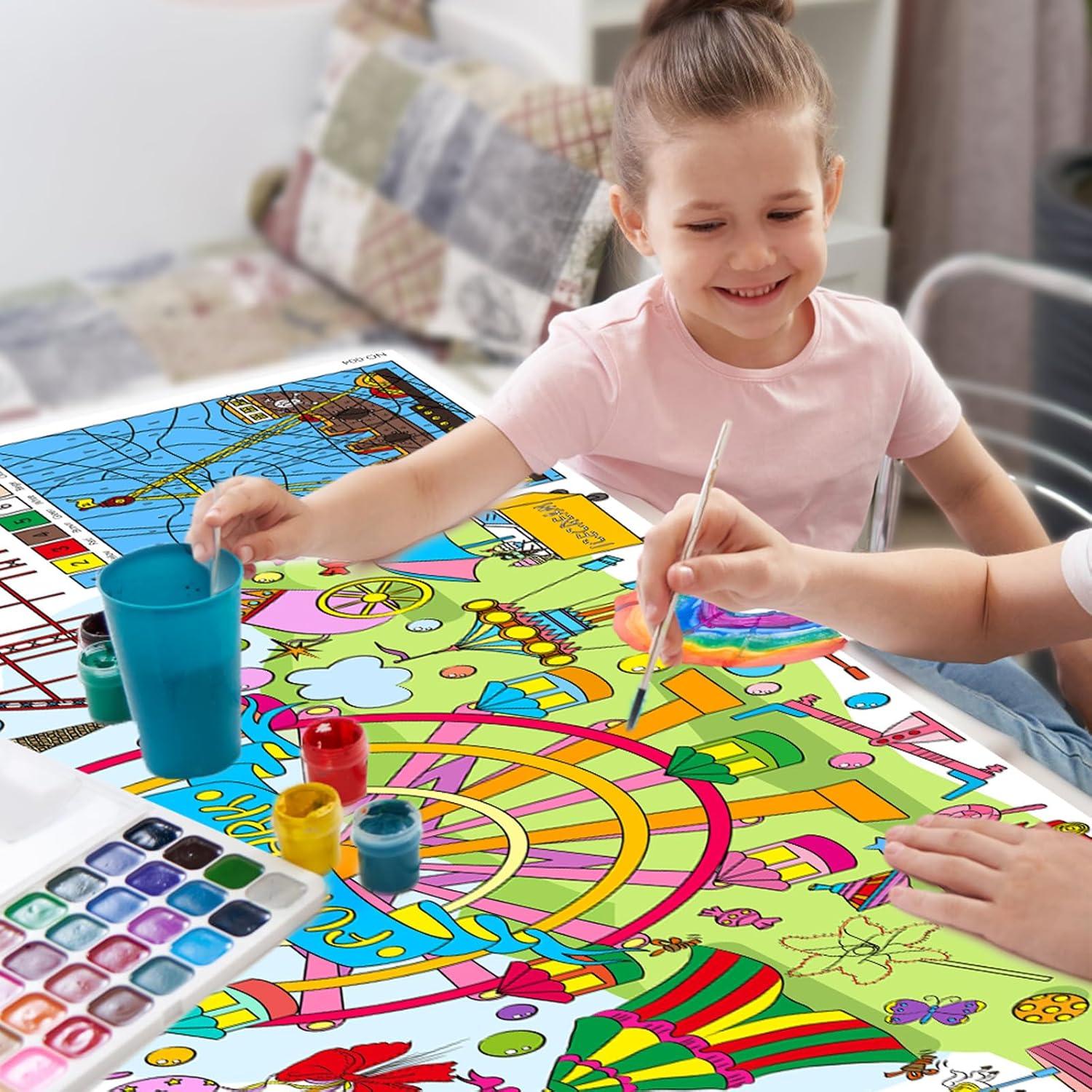 Póster Gigante para Colorear Drunze 89x183 cm Parque Diversiones