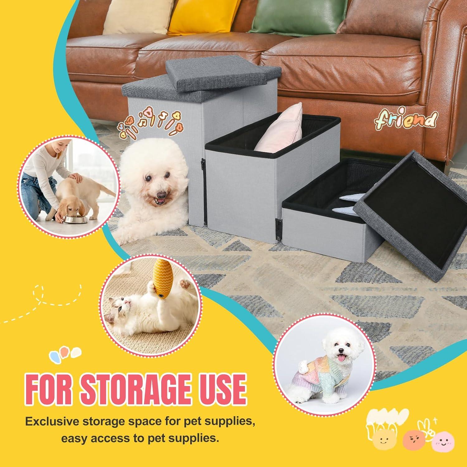 Escaleras Plegables para Perros y Gatos HOMELYSIAN 3 Escalones