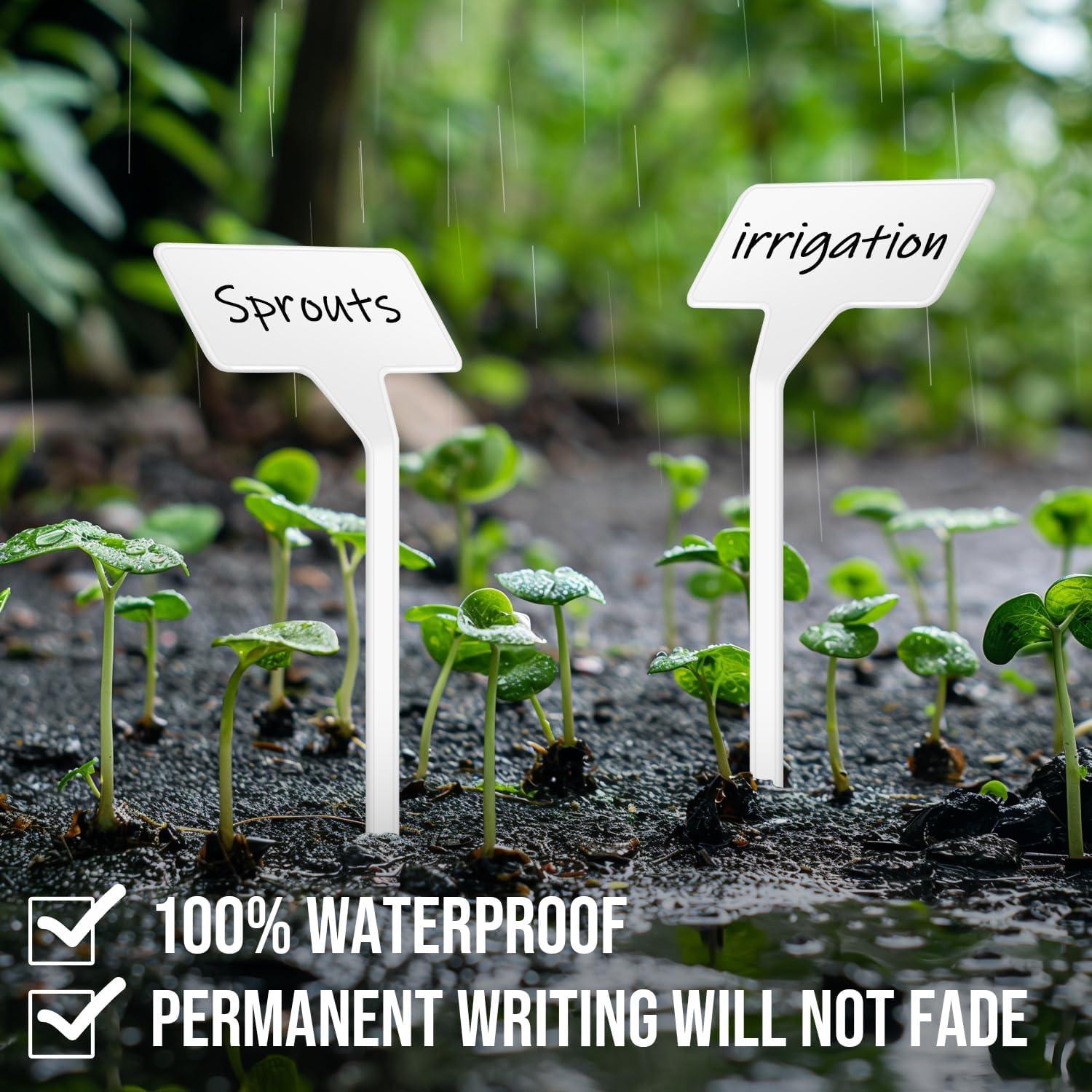Etiquetas para Plantas 60 Pcs Yuanling 30 cm Blancas Impermeables