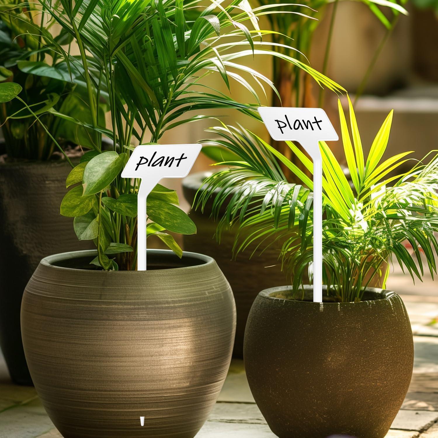 Etiquetas para Plantas 60 Pcs Yuanling 30 cm Blancas Impermeables