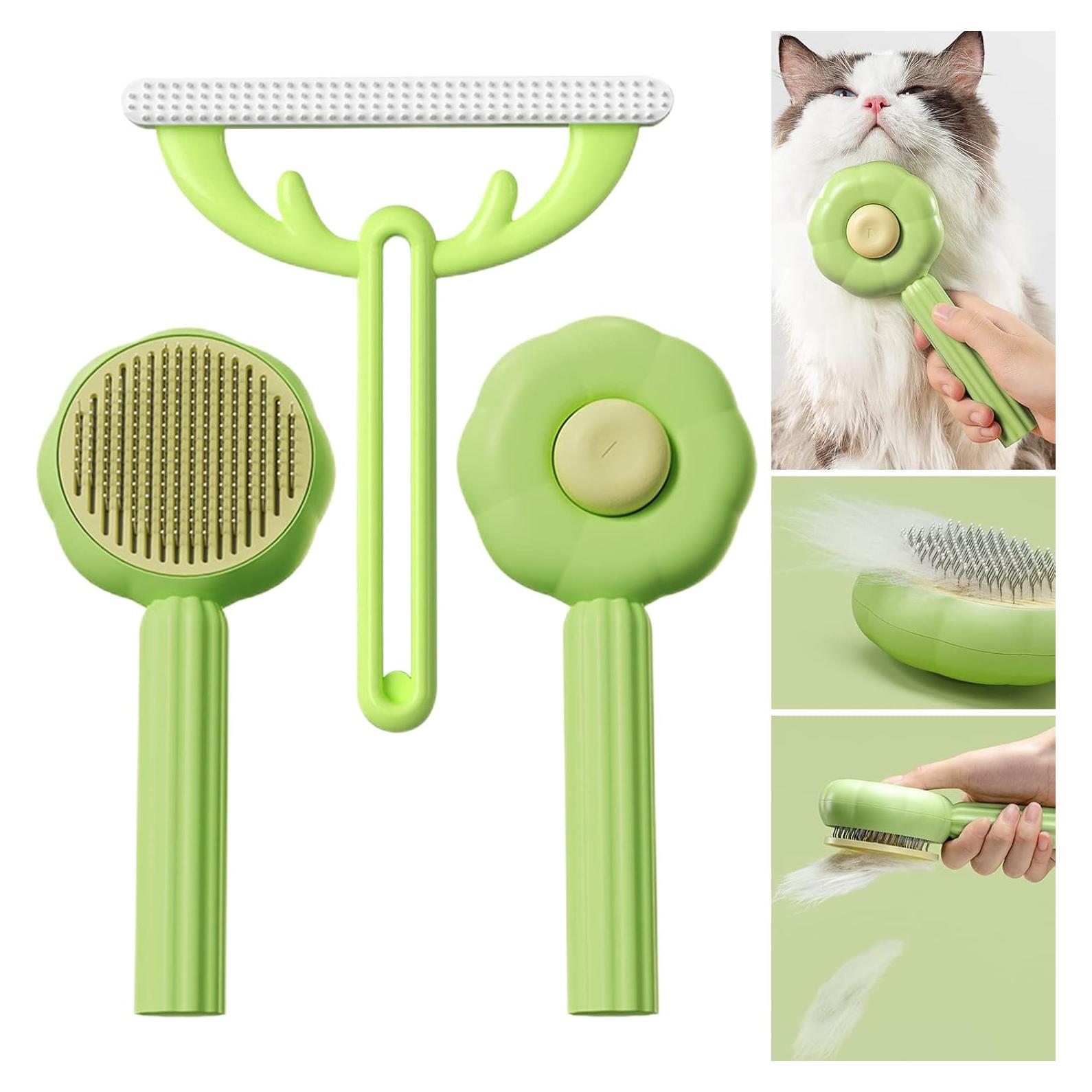 Cepillo Autolimpiante para Mascotas Myweyde 19.3cm Verde