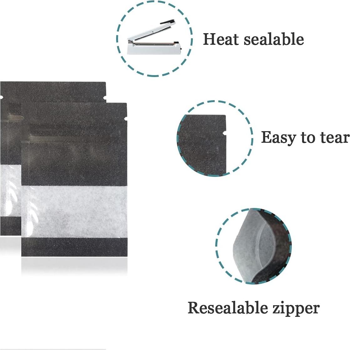 Bolsas de Papel Kraft Negro FERENLI 100 Pcs 7x9 cm Reutilizables