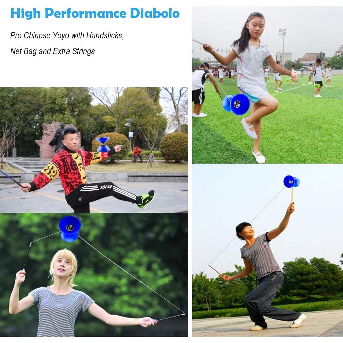 Diabolo Profesional MAGICYOYO MD01 5" Azul con Palos y Cuerdas