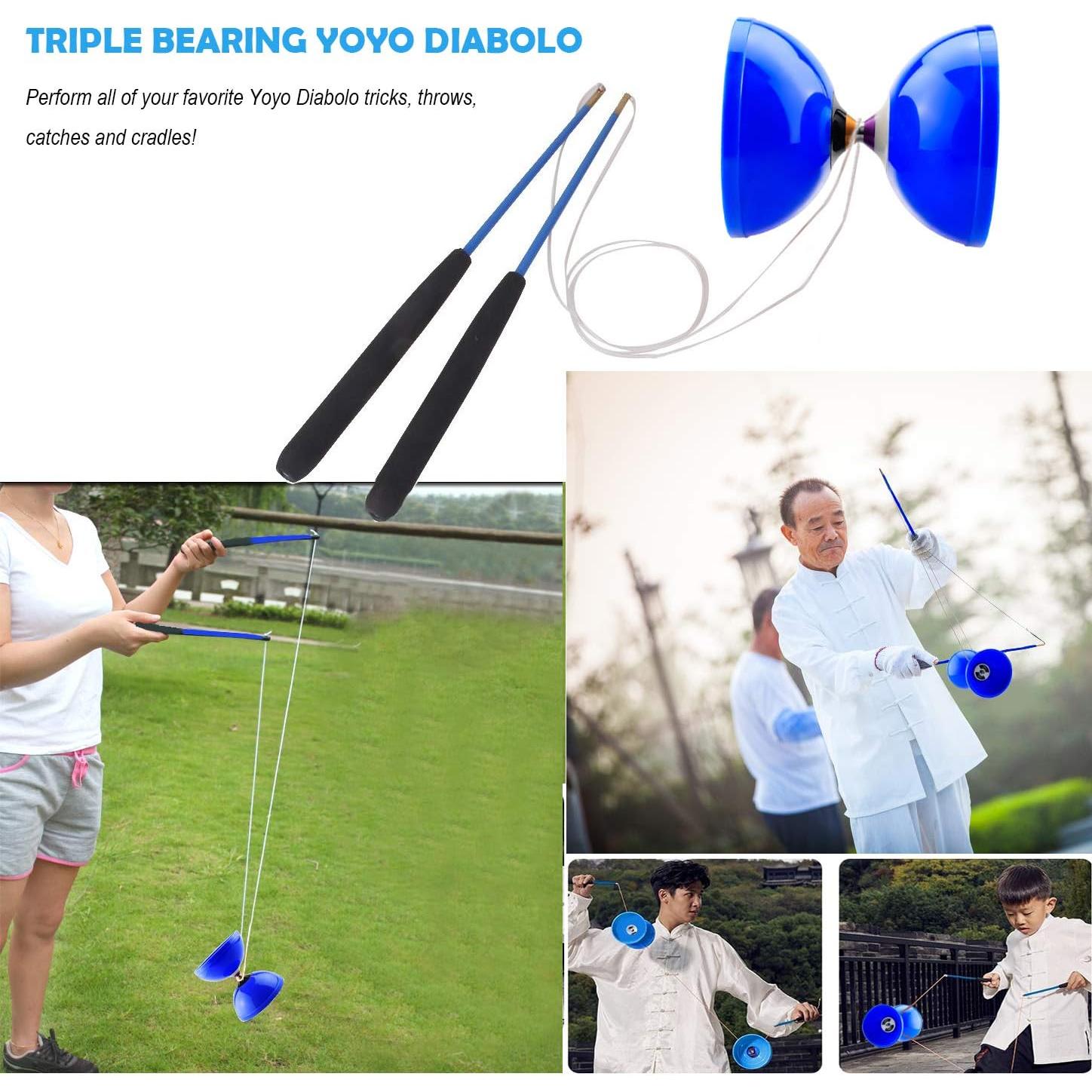 Diabolo Profesional MAGICYOYO MD01 5" Azul con Palos y Cuerdas