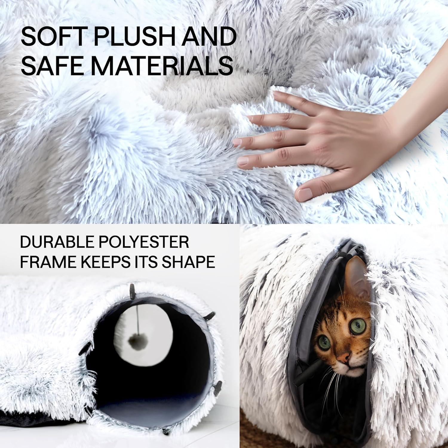 Cueva Donut para Gatos XL Wonder Family - Felpa Plegable 3 en 1