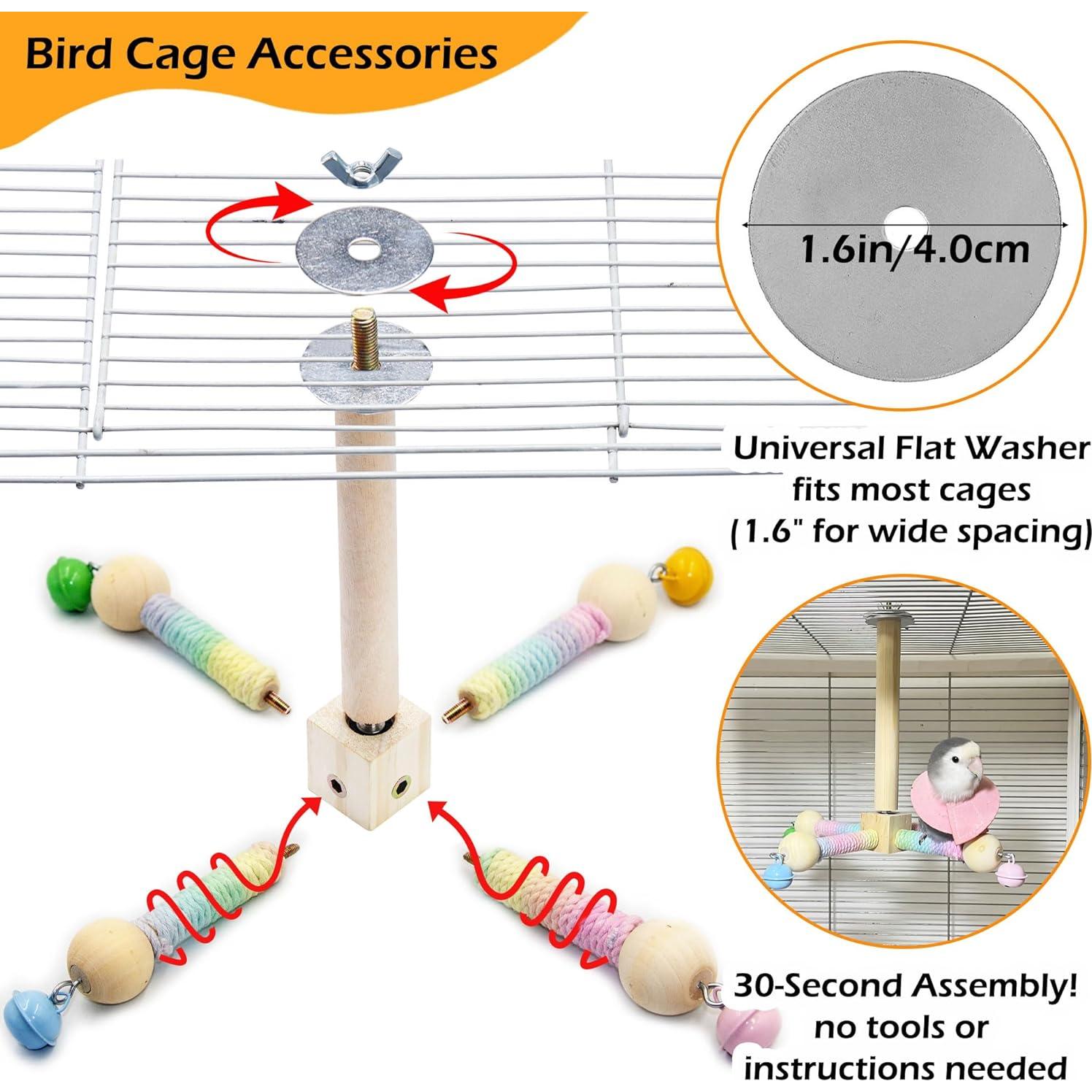 Juguete de Percha para Aves Jevnd con Campanas y Rueda S