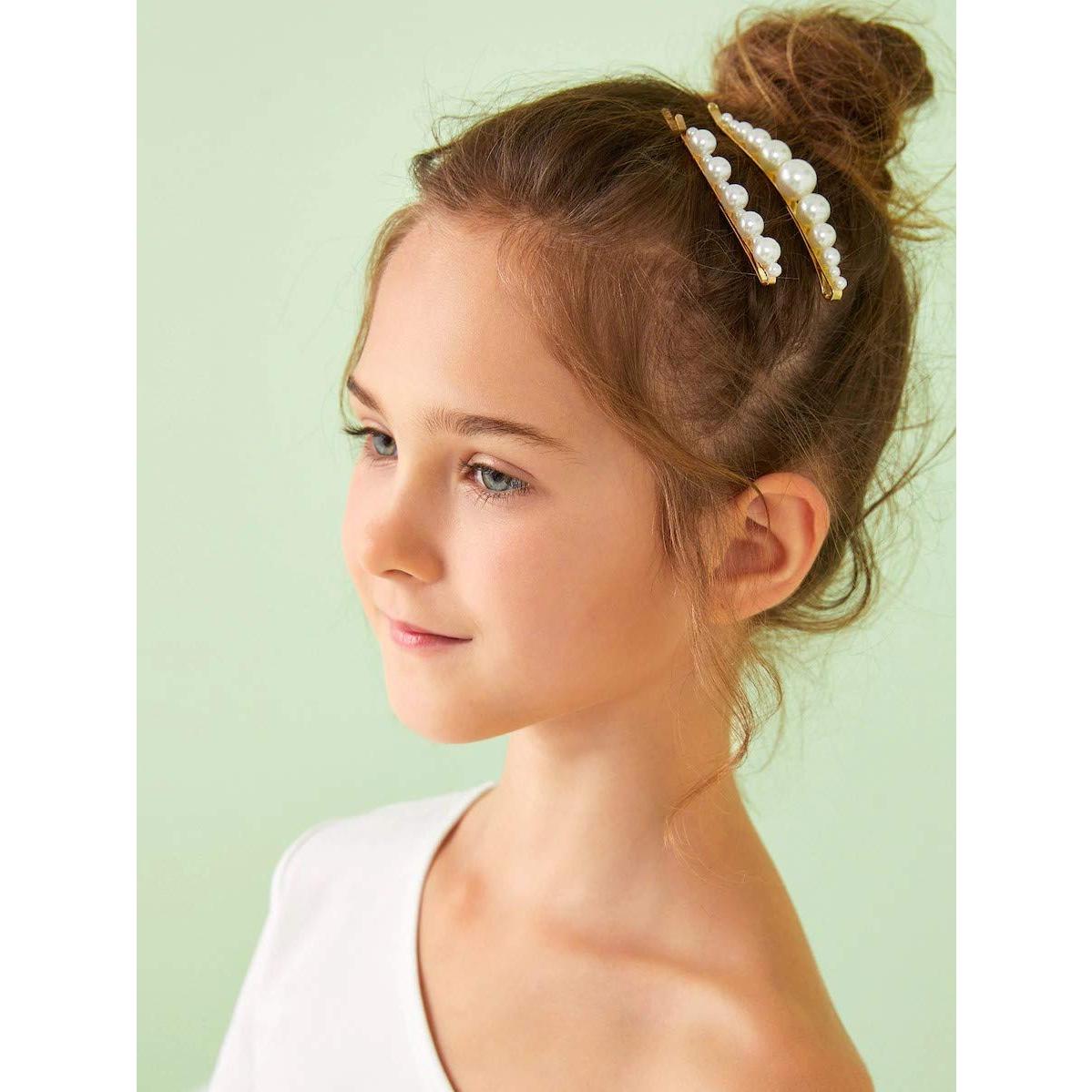 Pinzas para el cabello KCHIES de perlas doradas - Paquete de 6