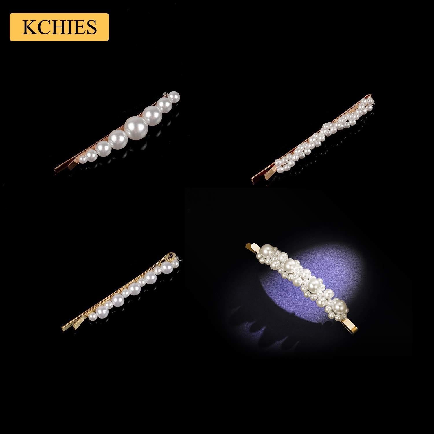 Pinzas para el cabello KCHIES de perlas doradas - Paquete de 6