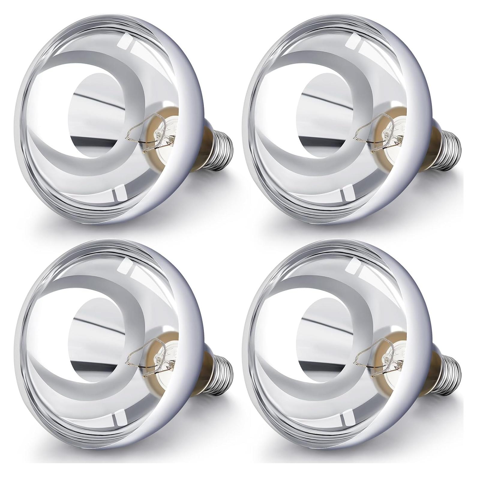 VIHOSE 4 Bombillas de Calor Incandescentes E26 150W Plata