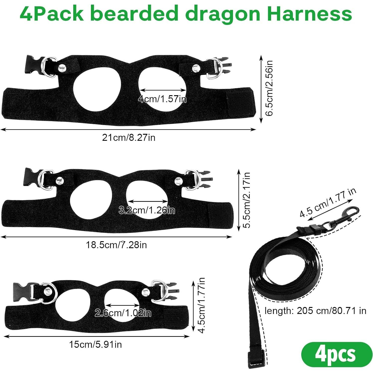 Juego de 3 arneses ajustables HJZHII para dragón barbudo