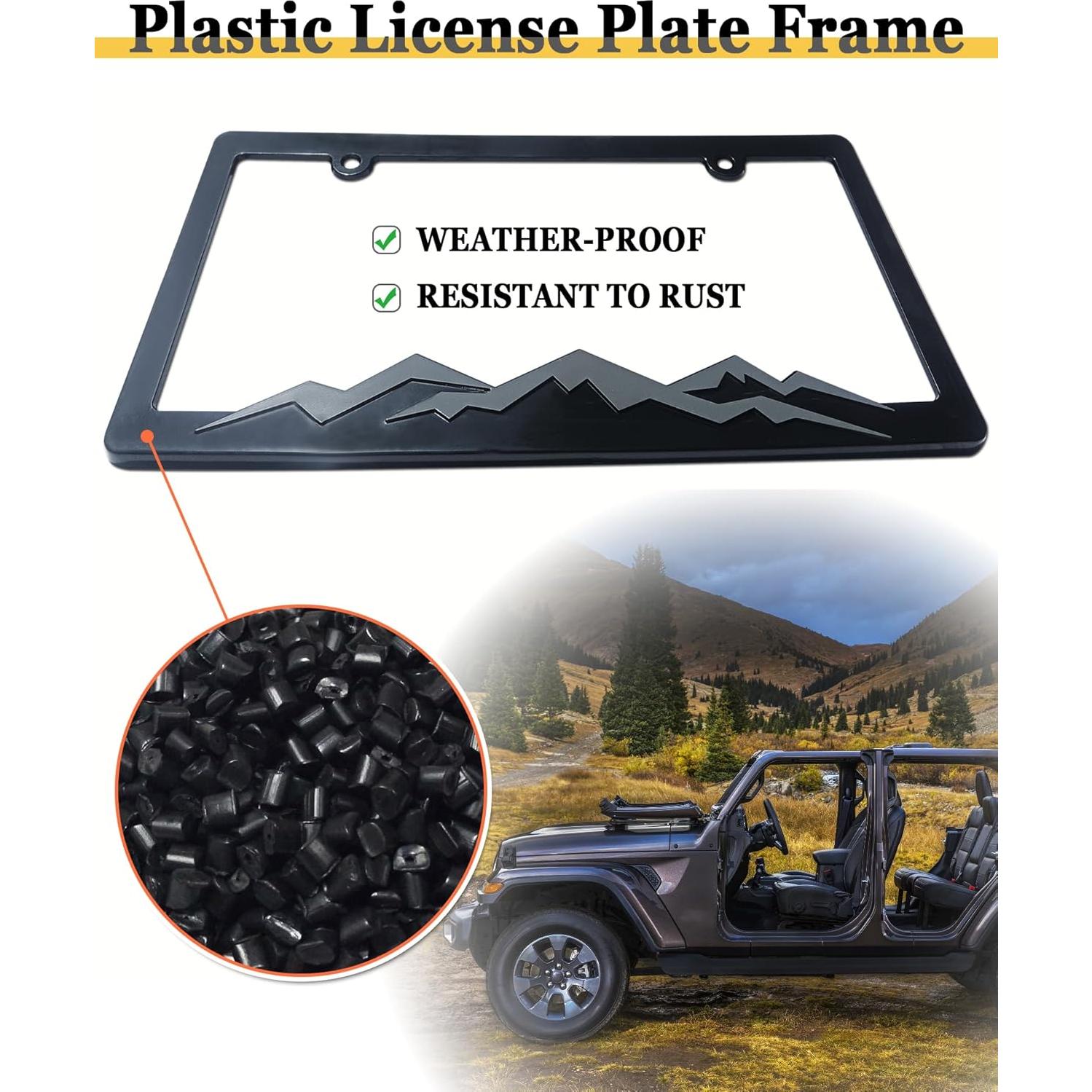 Marco de Placa de Licencia BGGTMO Montaña 16x31cm Gris