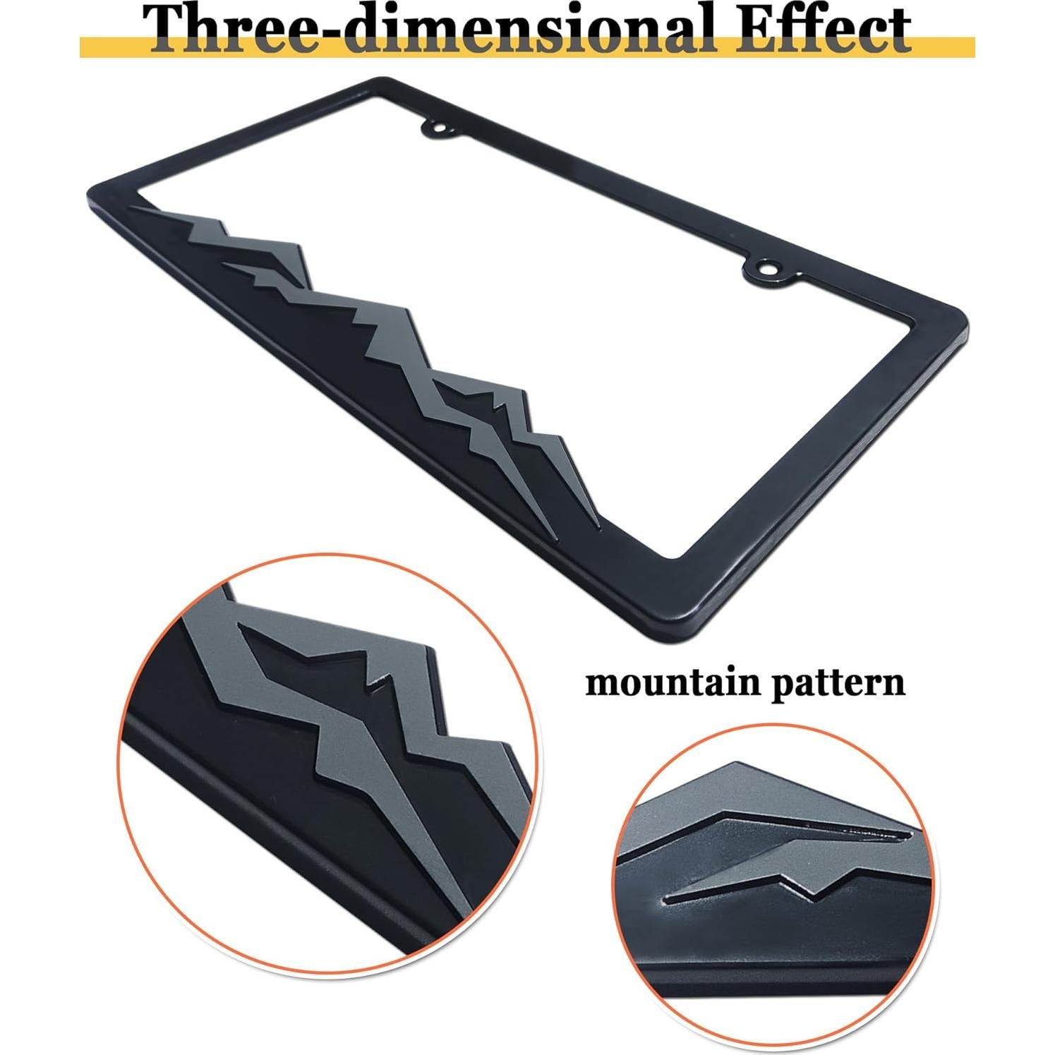 Marco de Placa de Licencia BGGTMO Montaña 16x31cm Gris