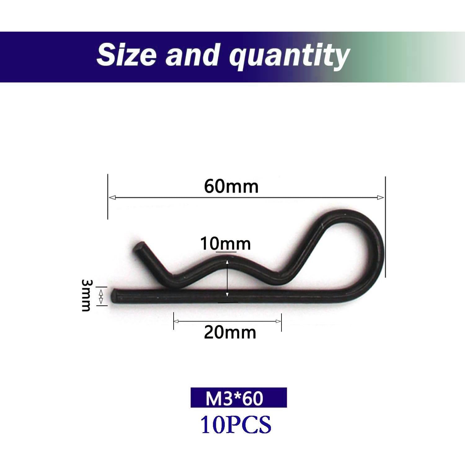 Clip de Pasador de Enganche R Ironking 10 Pcs 3mm x 60mm