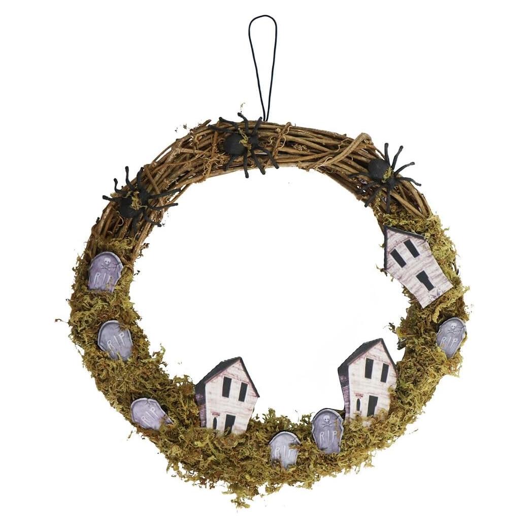 Corona de Sarmiento Natural 38 cm Haunted Hill Farm Halloween