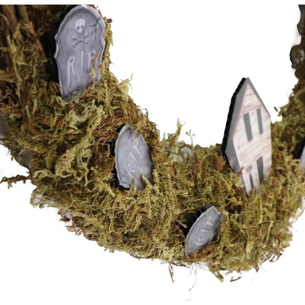 Corona de Sarmiento Natural 38 cm Haunted Hill Farm Halloween