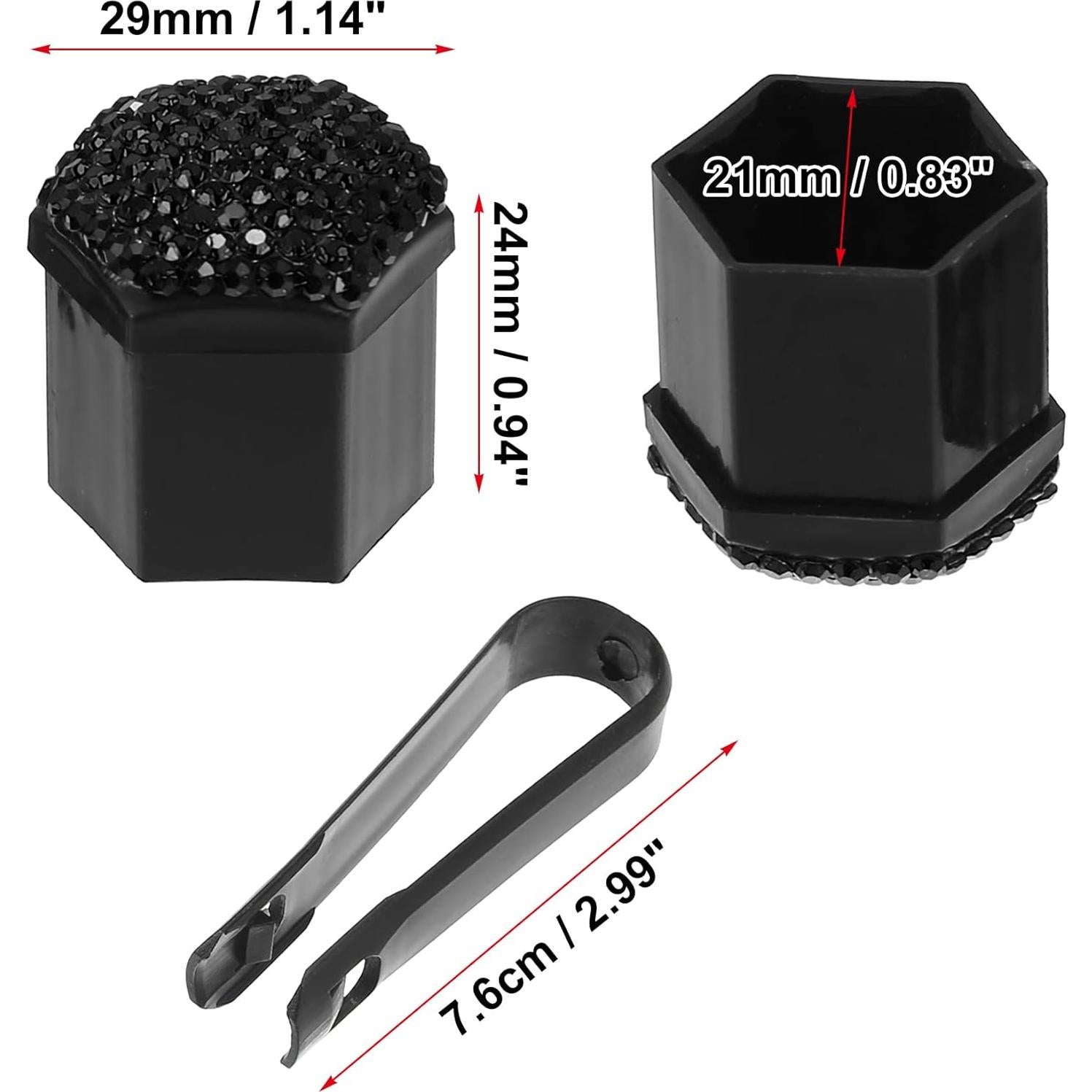 Cubiertas de Tuercas de Rueda X AUTOHAUX 21mm 20pcs Negro