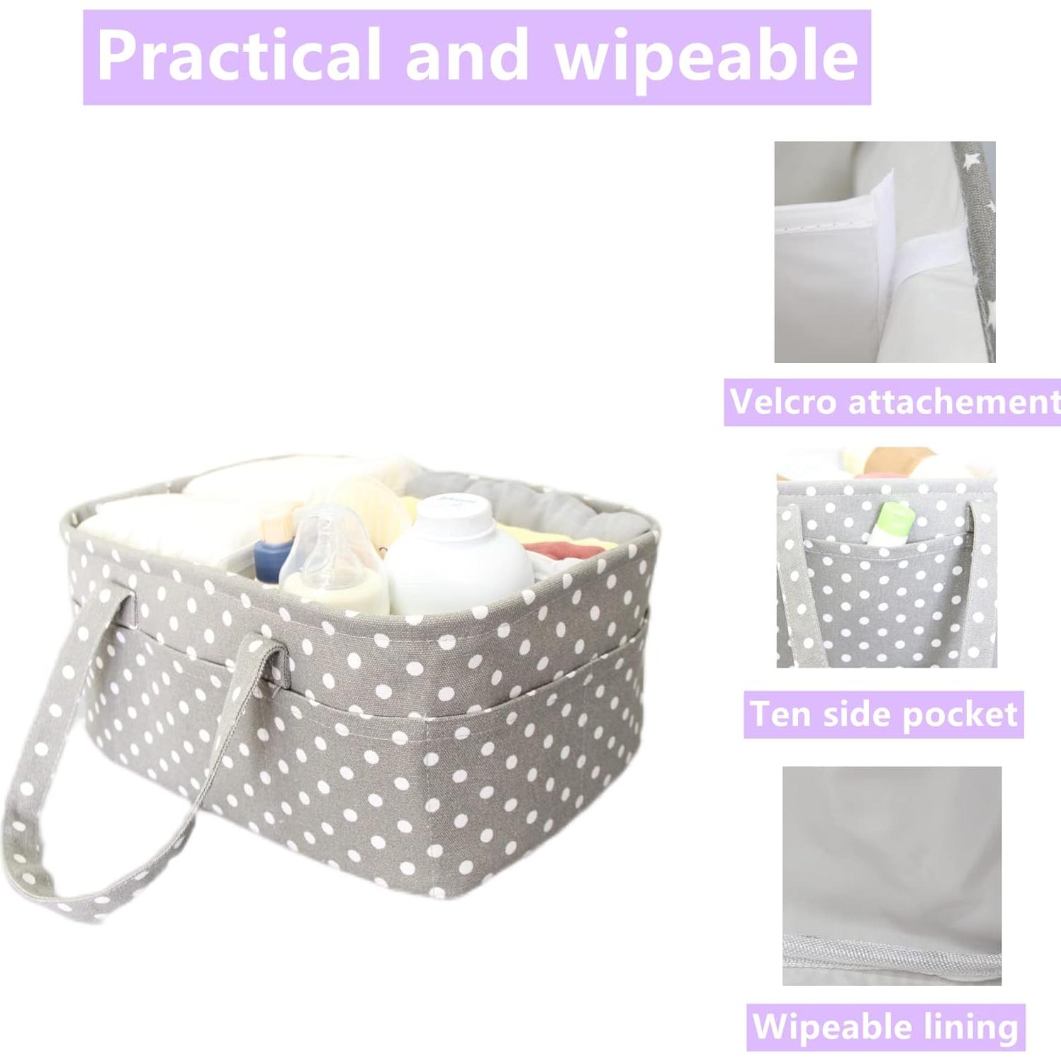 Cesta Organizadora Grande QiANBiRD Plegable para Bebés 40.6x25.4cm