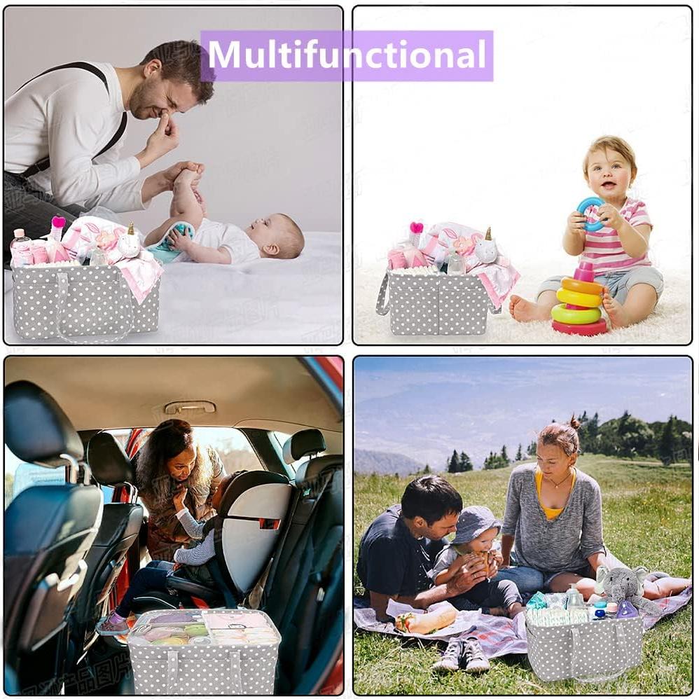 Cesta Organizadora Grande QiANBiRD Plegable para Bebés 40.6x25.4cm