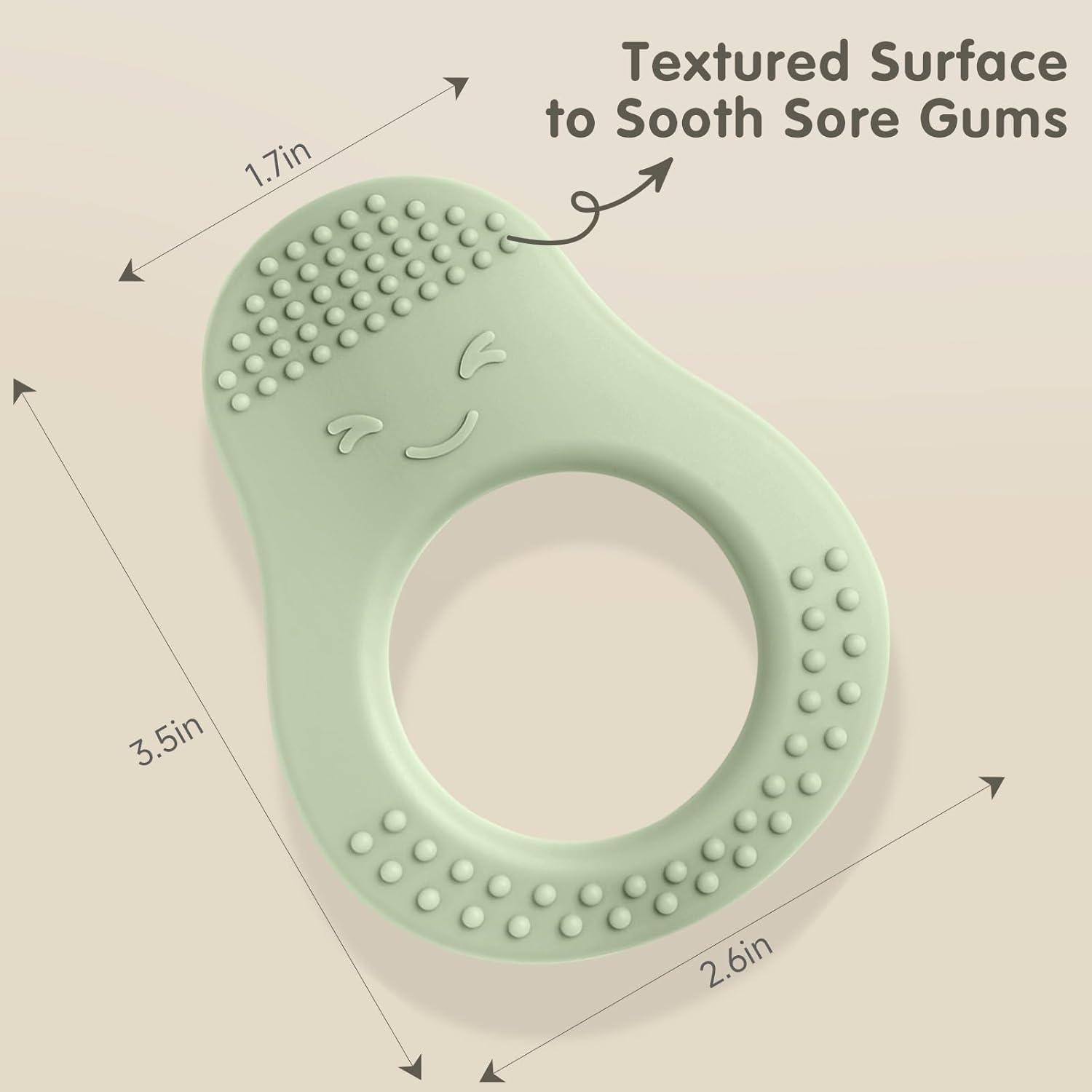 Mordedores para Bebés Aguacate - Set de 3 Silicona Libre BPA