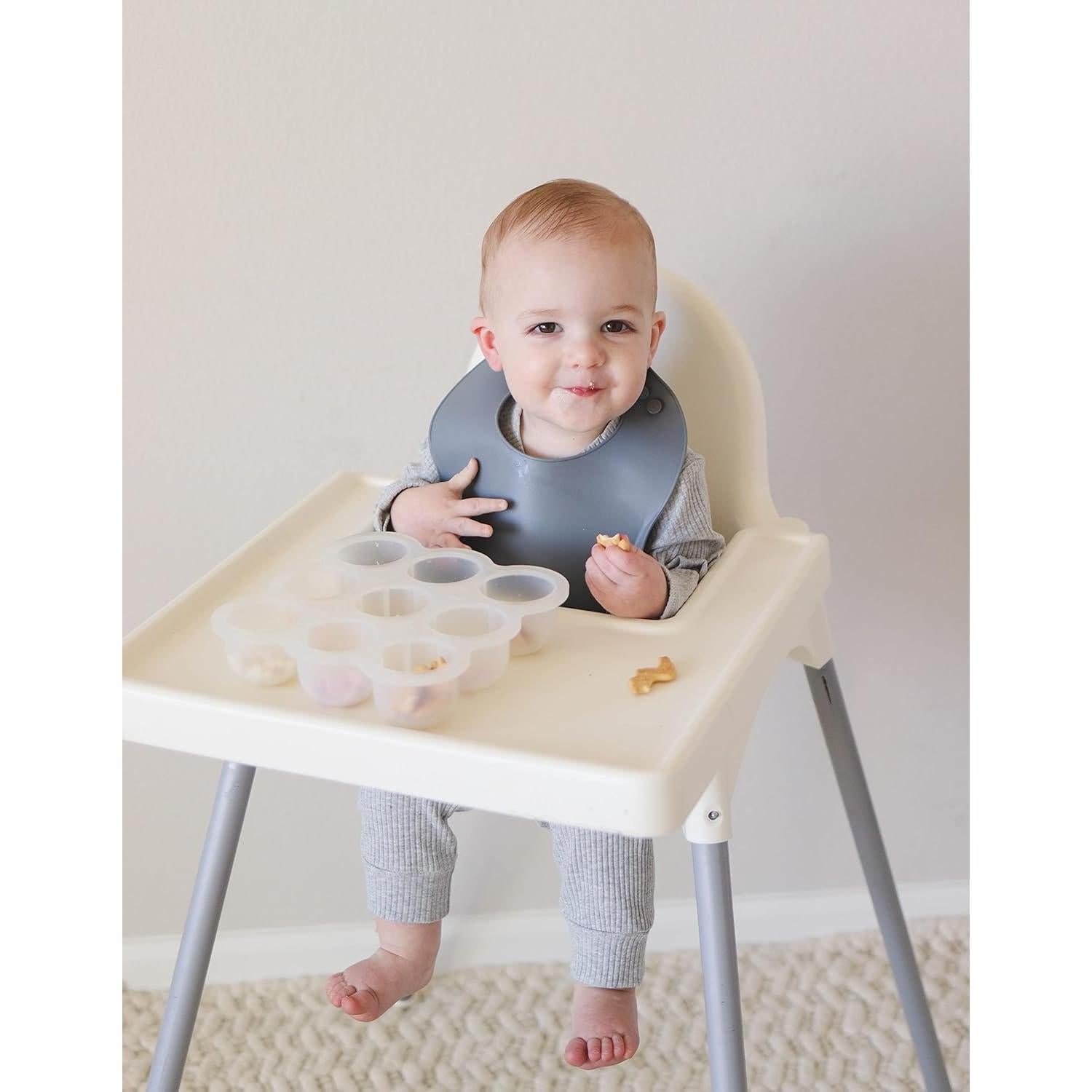 Baberos de Silicona Otterlove 100% Pura - Paquete de 2 Menta y Humo