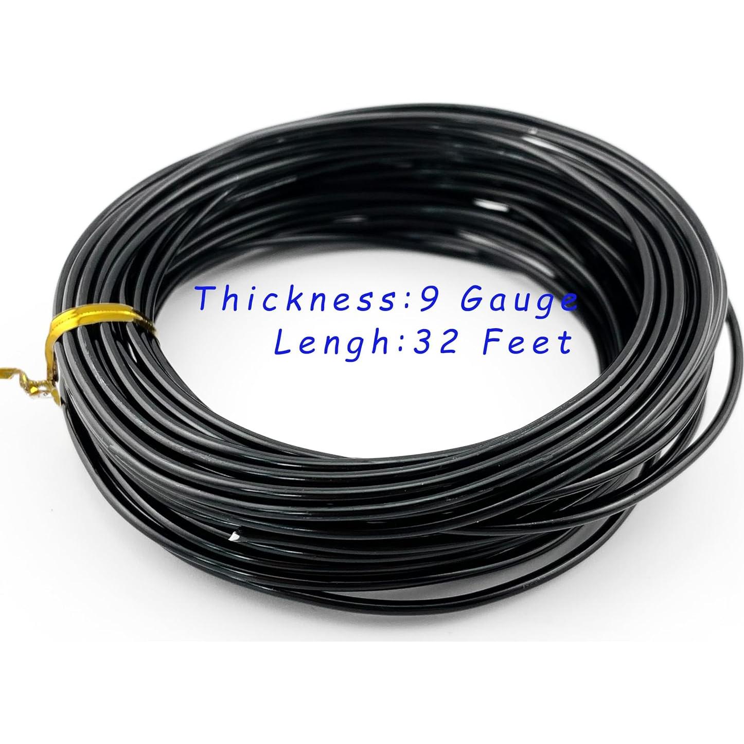 Alambre de Aluminio Negro Anodizado 9 Gauge 10.06 m para Joyería