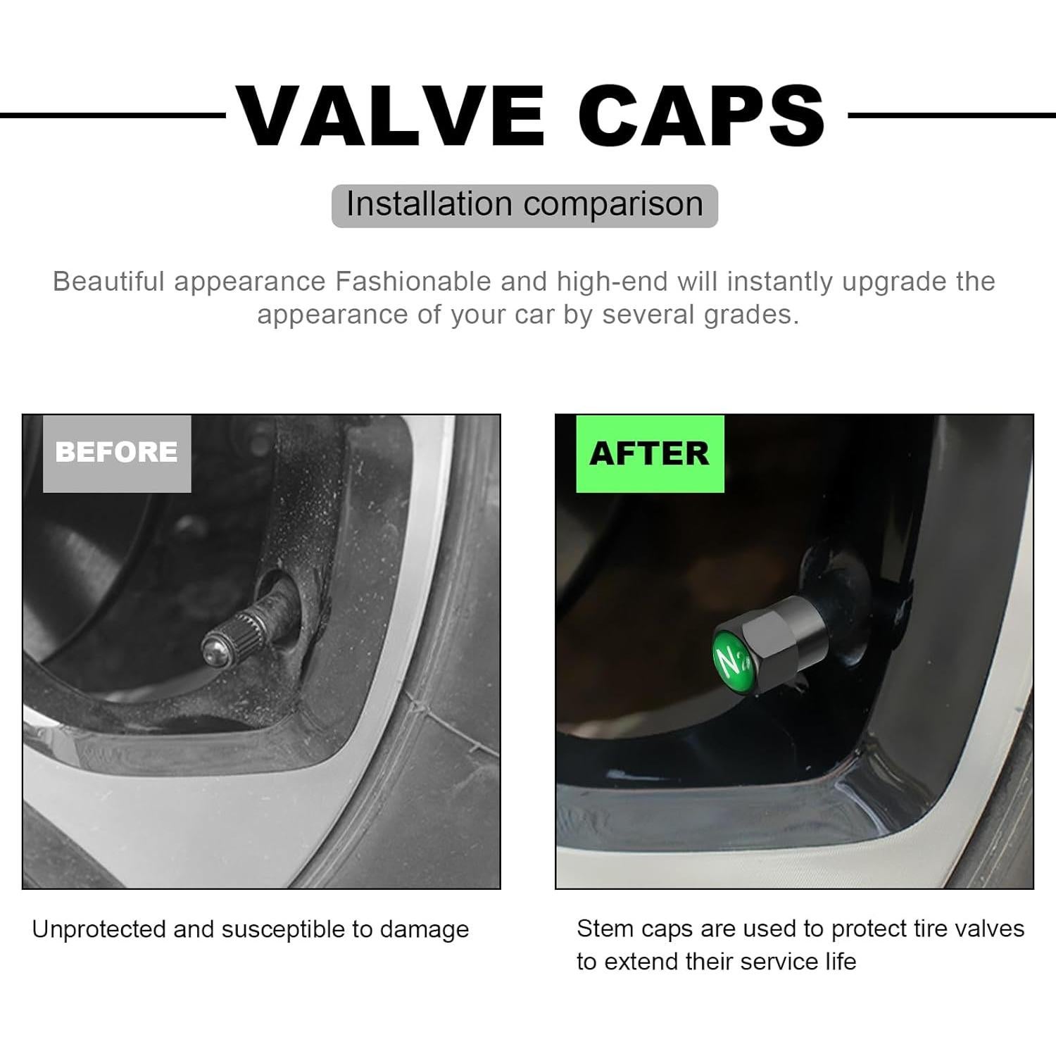 5 Tapones de Válvula de Neumático Latón Cromado DXNQ
