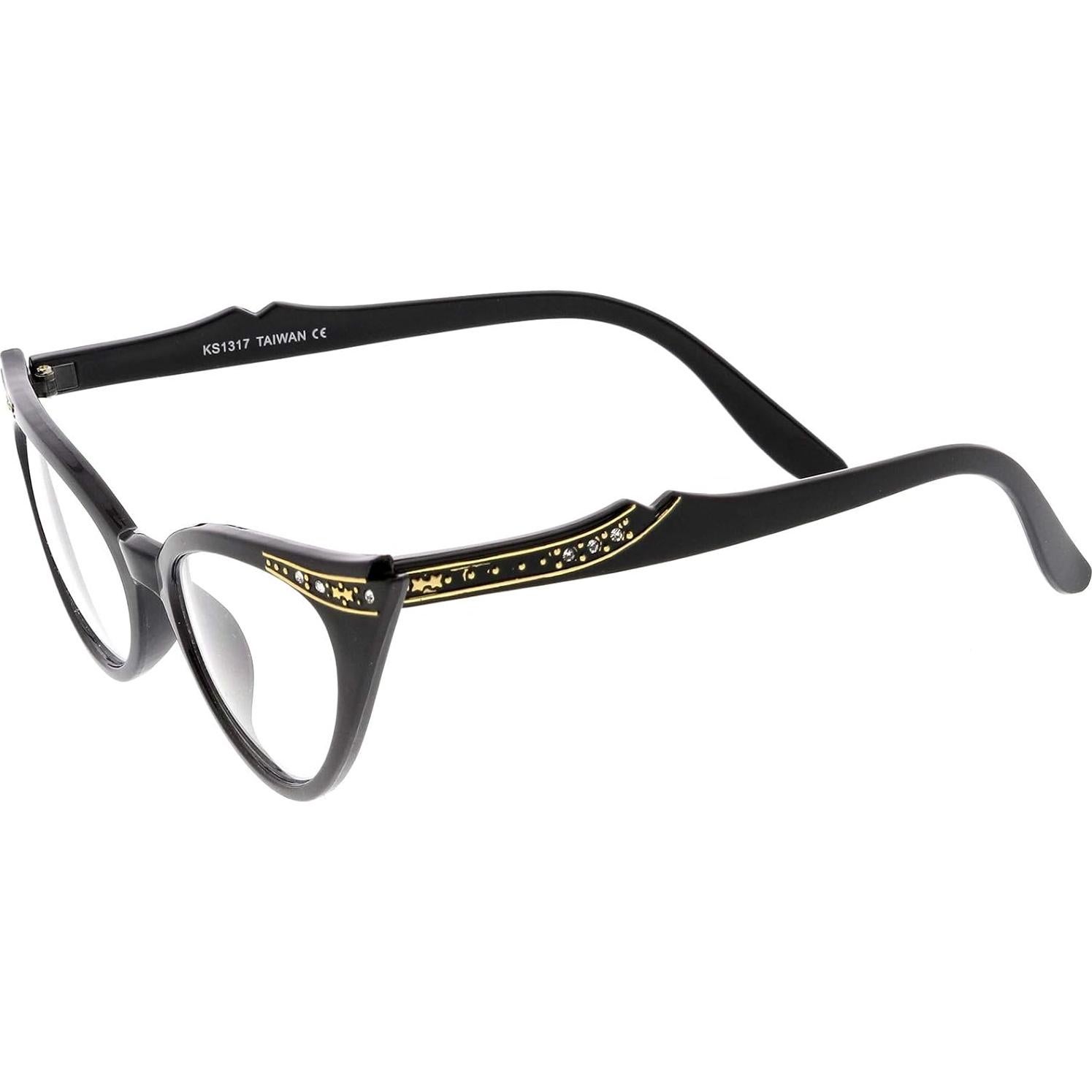 Gafas Ojo de Gato Retro ZeroUV con Rhinestones 51mm UV400