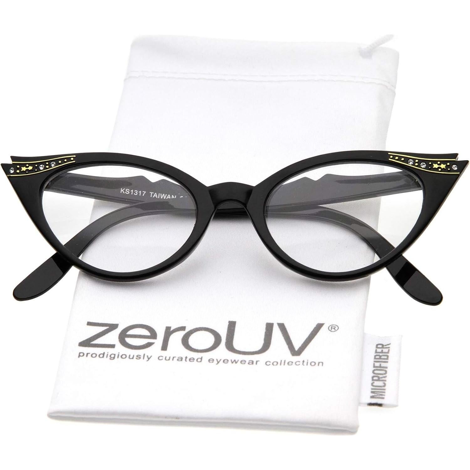Gafas Ojo de Gato Retro ZeroUV con Rhinestones 51mm UV400