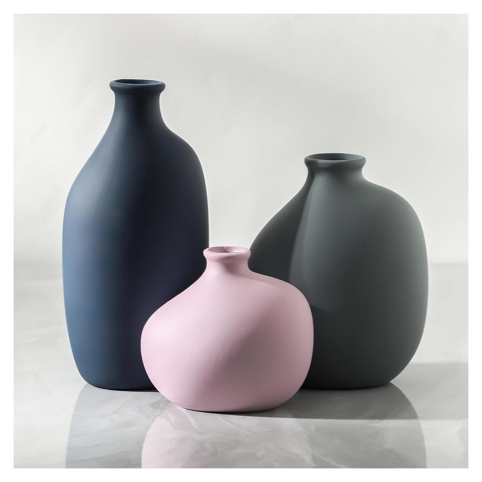 Juego de 3 Jarrones de Cerámica Enra - Decoración Moderna