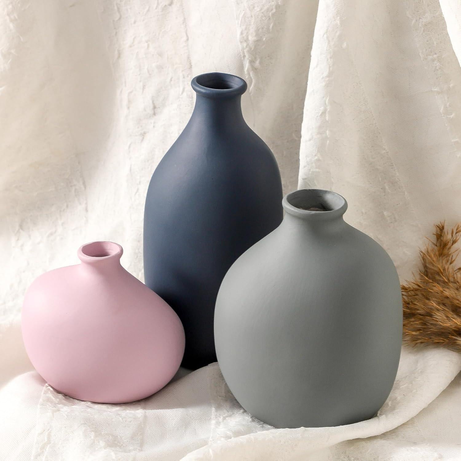 Juego de 3 Jarrones de Cerámica Enra - Decoración Moderna