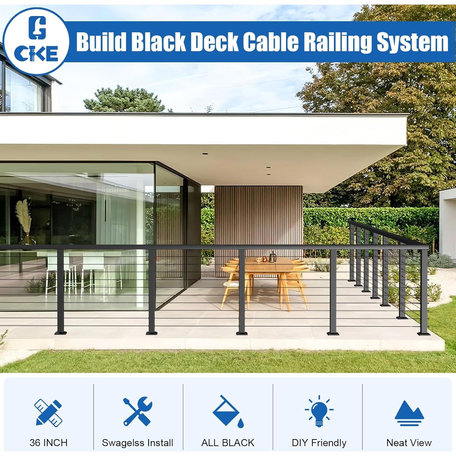 Poste de Esquina para Barandilla de Cable CKE CP02 36"