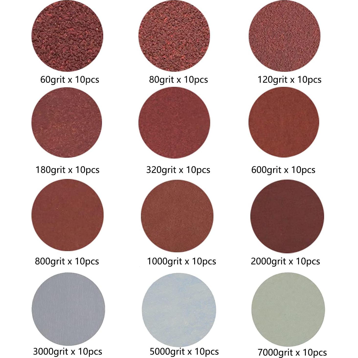 Kit de Discos de Lija 133pcs 2" Grano 60-7000 CKFCXC