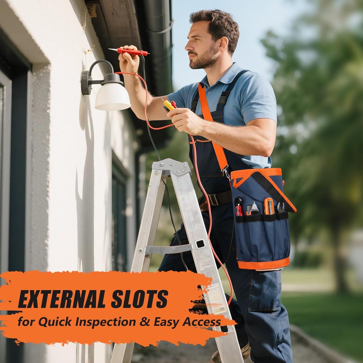 Bolsa de Herramientas Enrollada UUP 11 Compartimentos Azul Naranja