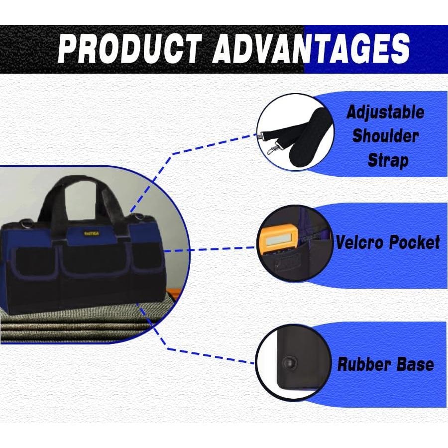 Bolsa de herramientas FASTECH 22" impermeable con 17 bolsillos