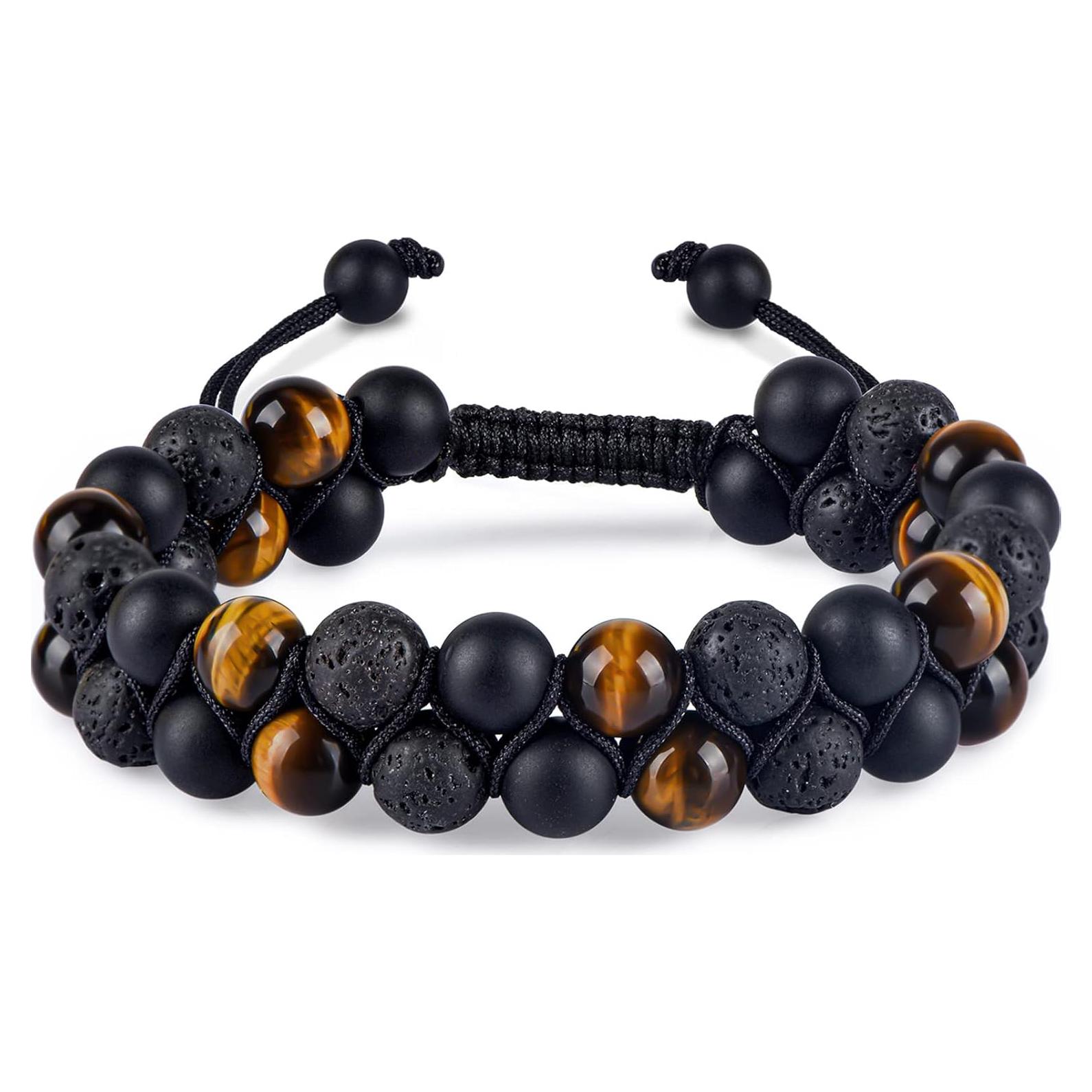 Pulsera de Triple Protección COLORFEY Ojo de Tigre 8 mm