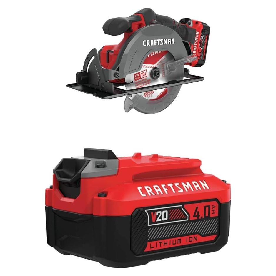 Sierra Circular Inalámbrica Craftsman V20 6.5" con Batería 4Ah
